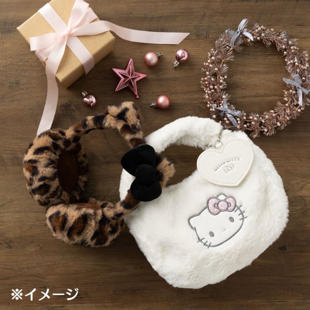 日本代購🐝開立發票❤️ 《現貨當日出》日本三麗鷗Hello Kitty 貓耳絨毛可摺疊造型保暖耳套冬季可愛款 縮圖 4