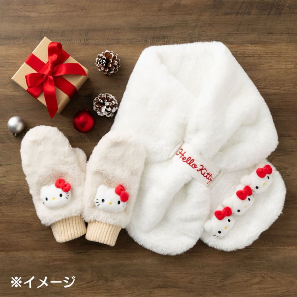 日本代購🐝開立發票❤️ 《現貨當日出》 Kitty 美樂蒂秋冬絨毛造型可露指手套 縮圖 6