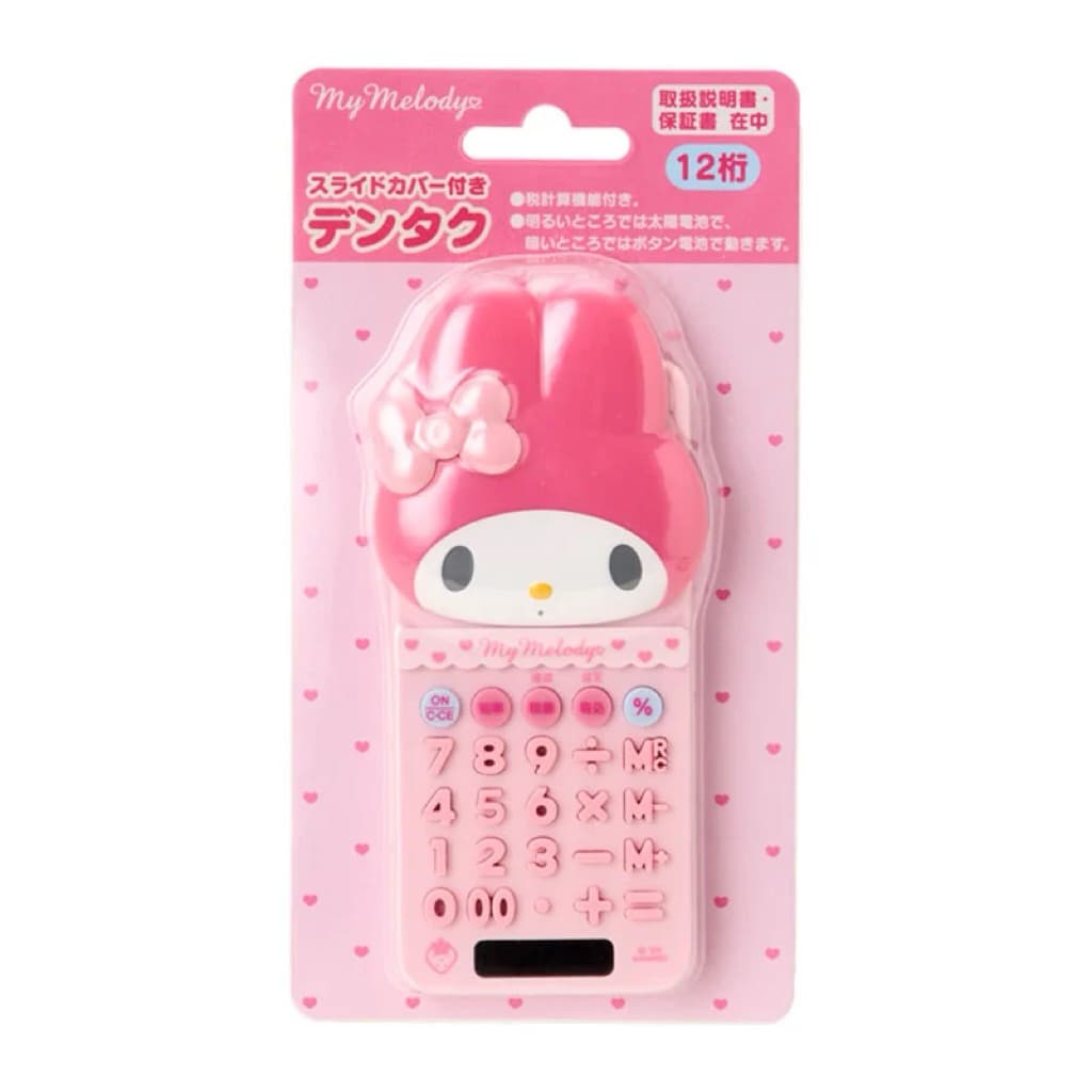 日本代購🐝開立發票❤️ 《現貨在台》日本三麗鷗Kitty 美樂蒂滑蓋造型電池太陽能攜帶式計算器 縮圖 7