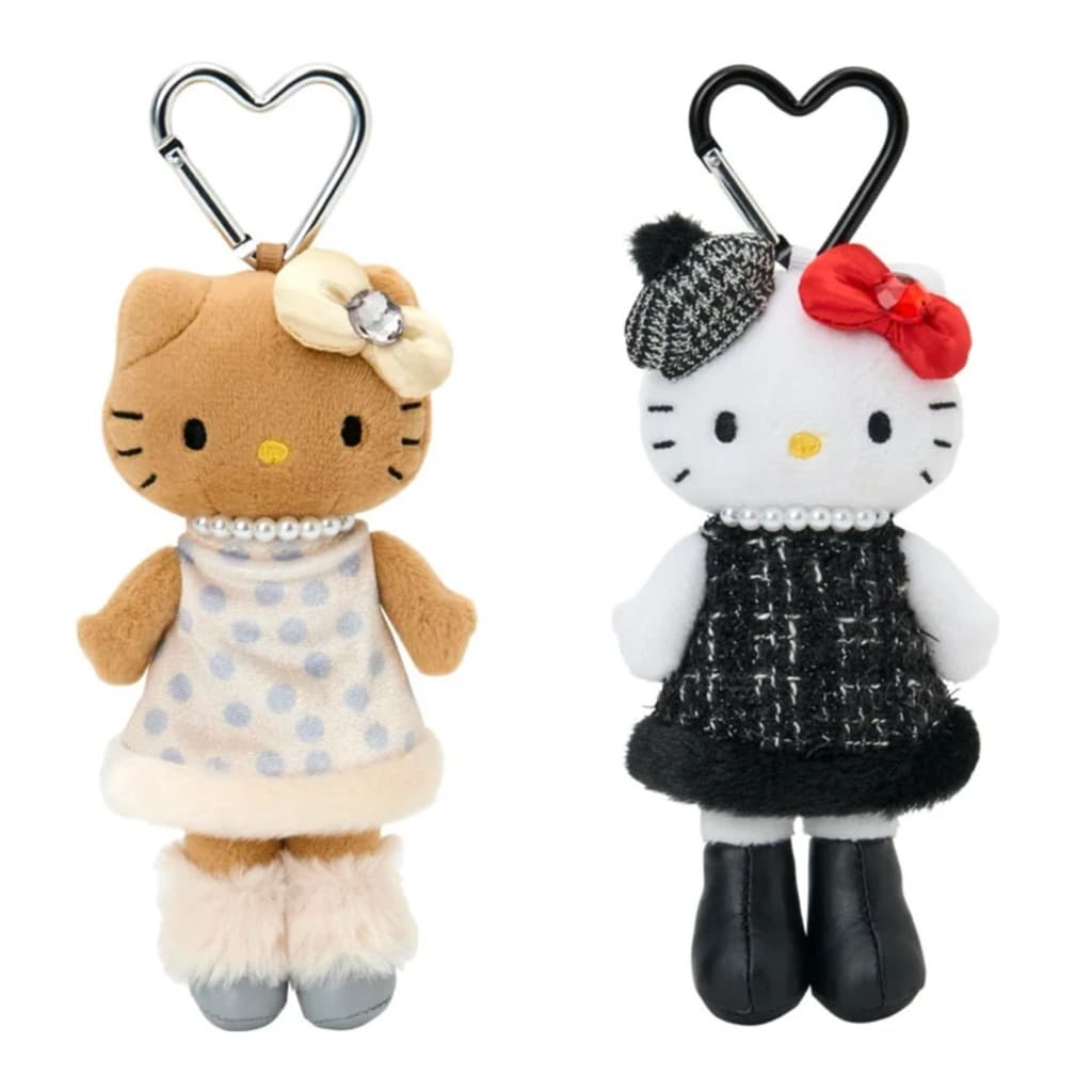 日本代購🐝開立發票❤️《在台現貨有挑臉》新款NIC長腿冬日kitty雪季絨毛洋裝款黑皮包包吊飾 縮圖 5