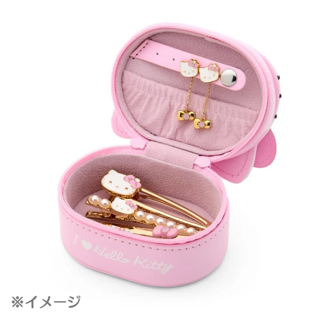日本代購🐝附發票❤️《現貨在台》 日本三麗鷗Kitty飾品盒｜旅行首飾盒 耳環盒 戒指收納盒（黑色/粉色） 縮圖 3