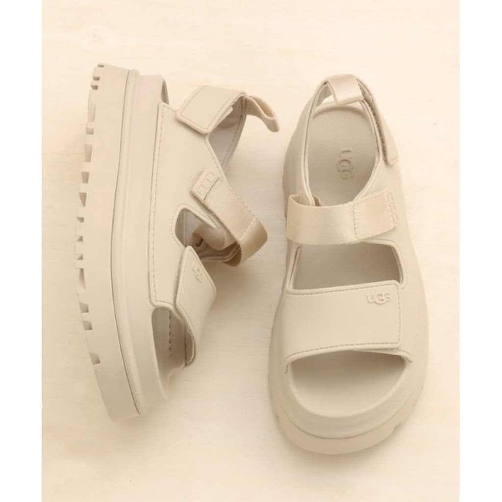 日本代購🐝附發票❤️ 日本人氣🔥UGG GoldenGlow 厚底涼鞋｜超輕量魔鬼氈涼鞋 防水EVA增高涼鞋 黑色 米色 縮圖 6